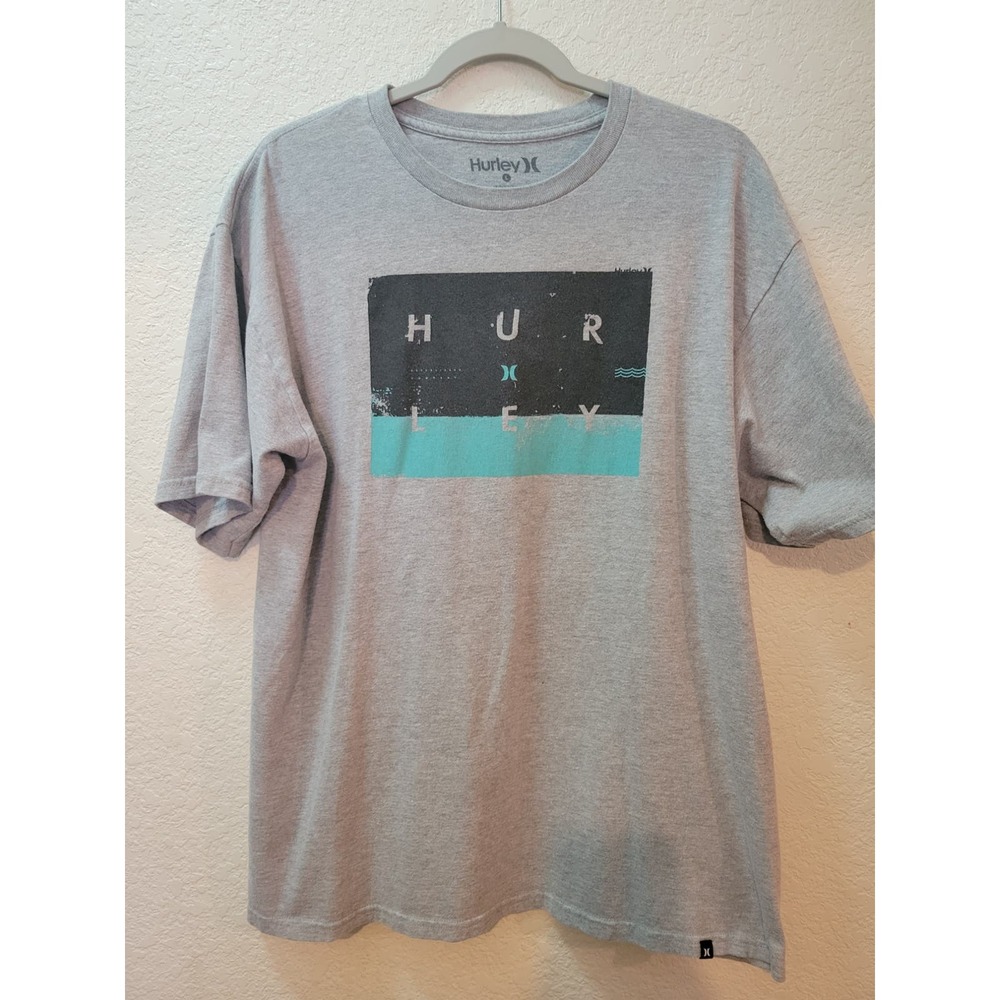 Hurley T Shirt Mens Large Gray with logo